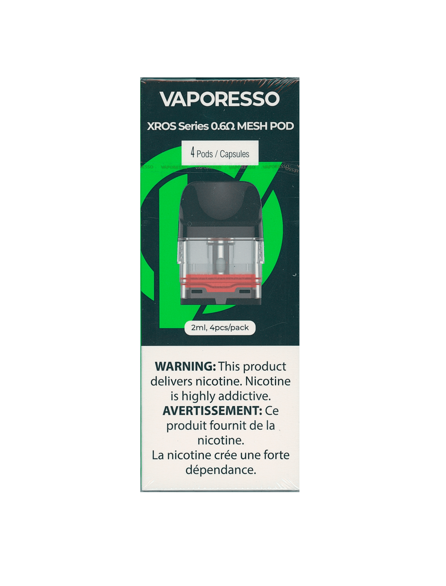 VAPORESSO XROX REPLACEMENT POD (0.6 OHM) 2ml 4 PACK