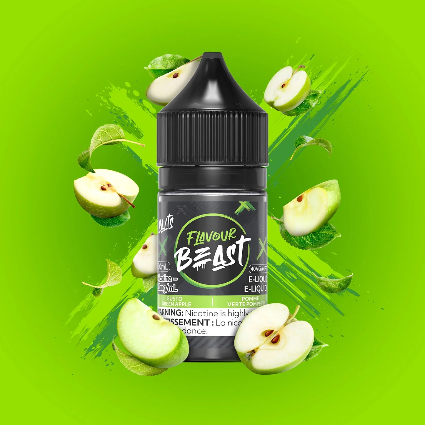 FLAVOUR BEAST ELIQUID GUSTO GREEN APPLE 10mg 30ml
