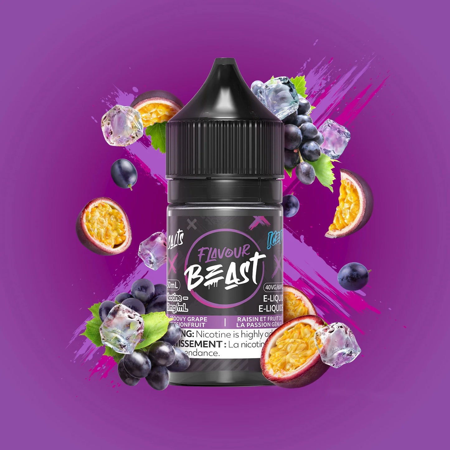 FLAVOUR BEAST ELIQUID GROOVY GRAPE PASSIONFRUIT 20mg 30ml