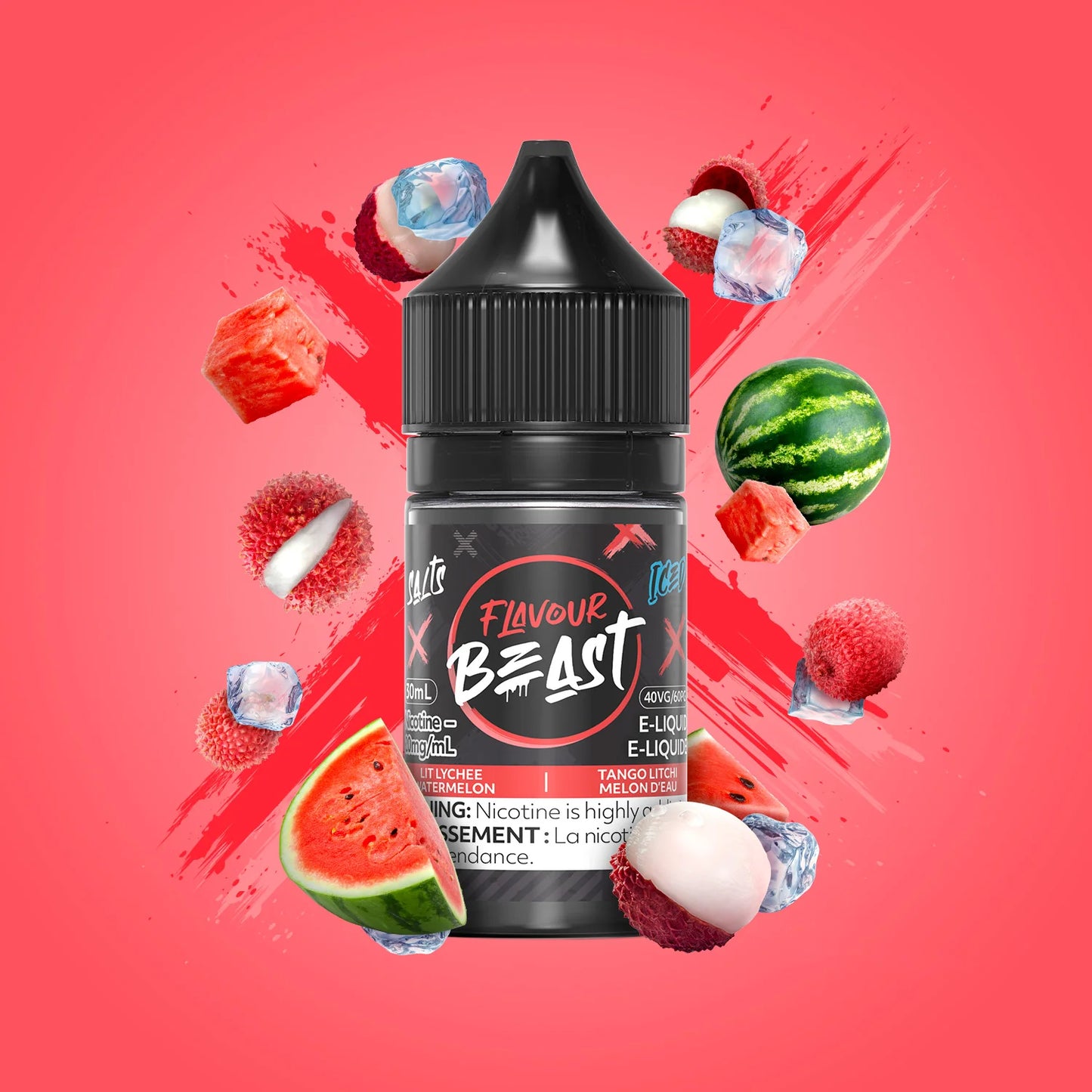 FLAVOUR BEAST ELIQUID LIT LYCHEE WATERMELON 20mg 30ml