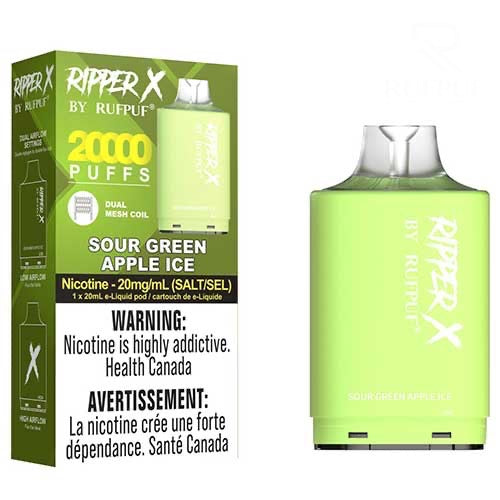 RIPPER X POD 20000 PUFFS SOUR GREEN APPLE ICE