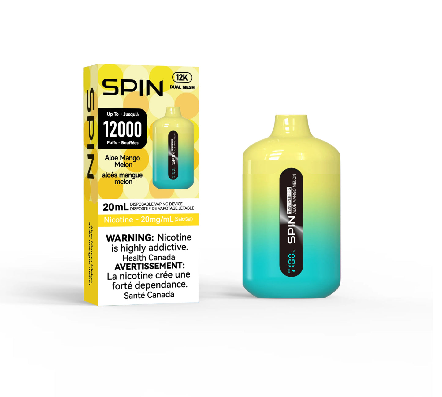 SPIN 12000 ALOE MANGO MELON