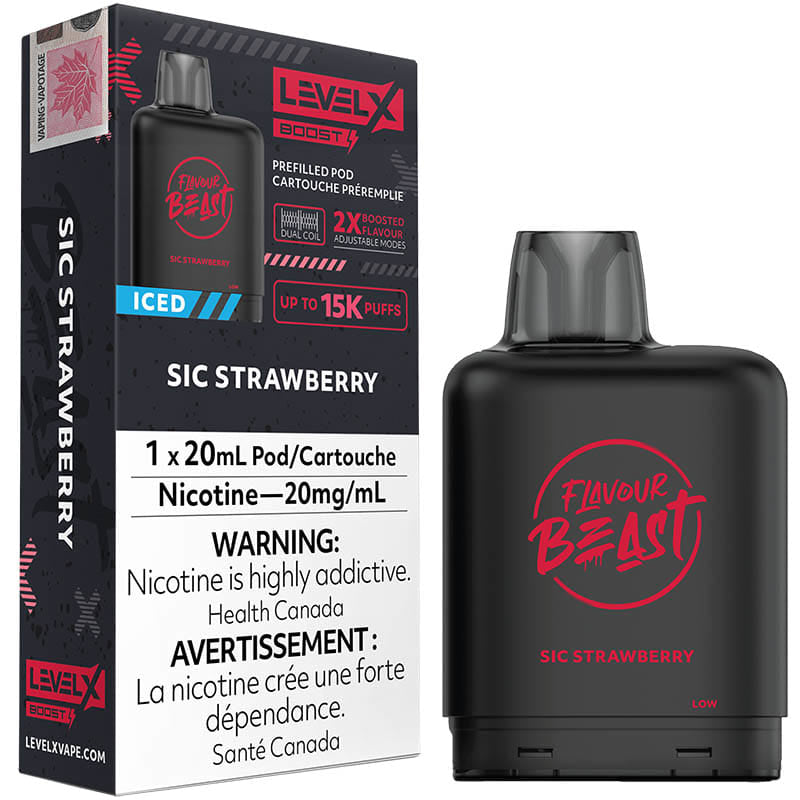 FLAVOUR BEAST LEVEL X BOOST SIC STRAWBERRY ICED