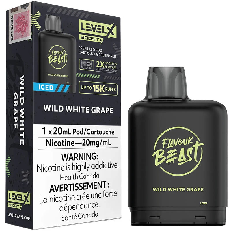 FLAVOUR BEAST LEVEL X BOOST WILD WHITE GRAPE ICED