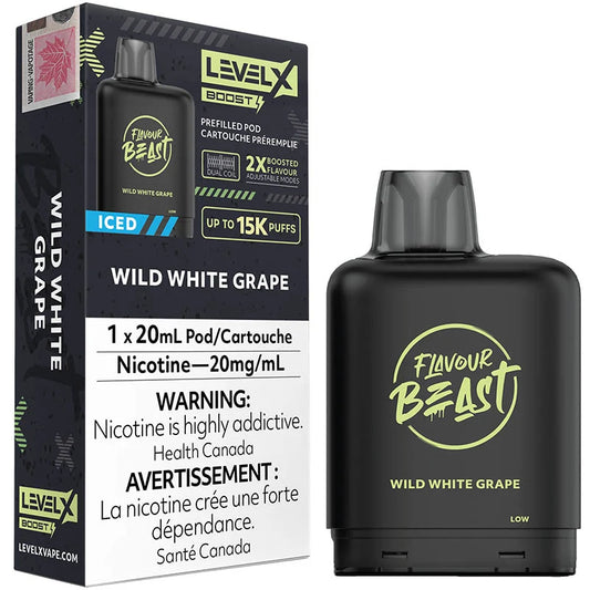 FLAVOUR BEAST LEVEL X BOOST WILD WHITE GRAPE ICED