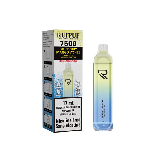 RUFPUF 7500 NICOTINE FREE BLUEBERRY MANGO LYCHEE