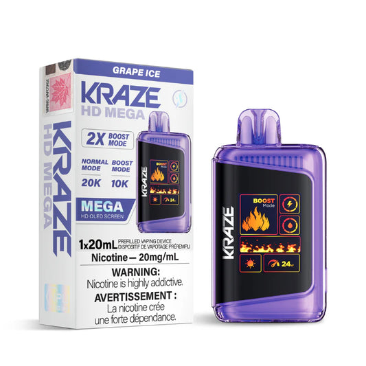 KRAZE HD MEGA 20K GRAPE ICE