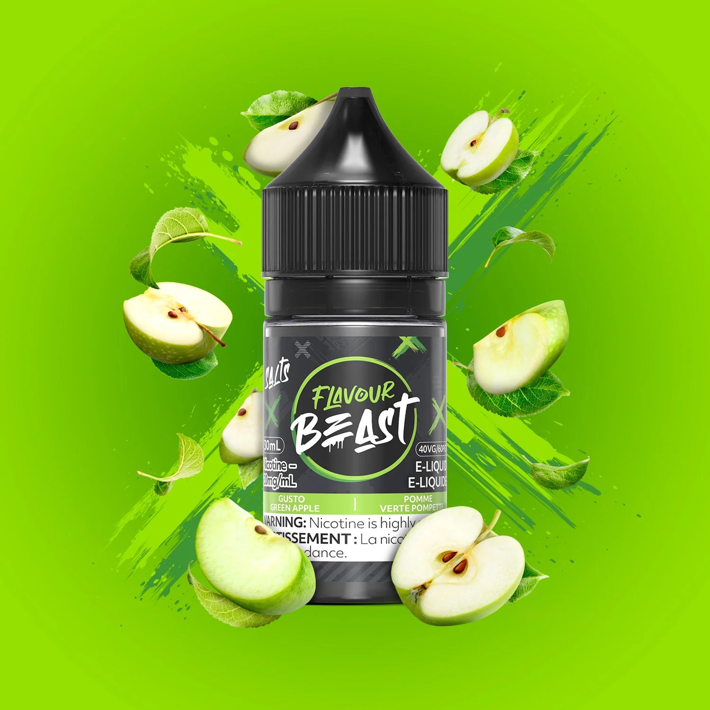 FLAVOUR BEAST ELIQUID GUSTO GREEN APPLE 20mg 30ml