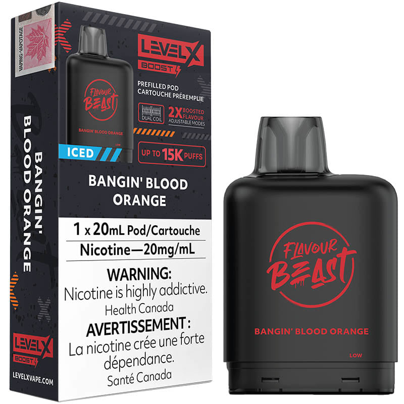 FLAVOUR BEAST LEVEL X BOOST BANGIN BLOOD ORANGE ICED