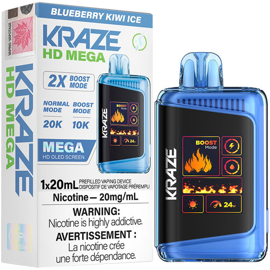 KRAZE HD MEGA 20K BLUEBERRY KIWI ICE