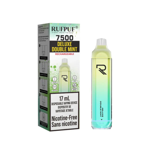 RUFPUF 7500 NICOTINE FREE DELUXE DOUBLE MINT