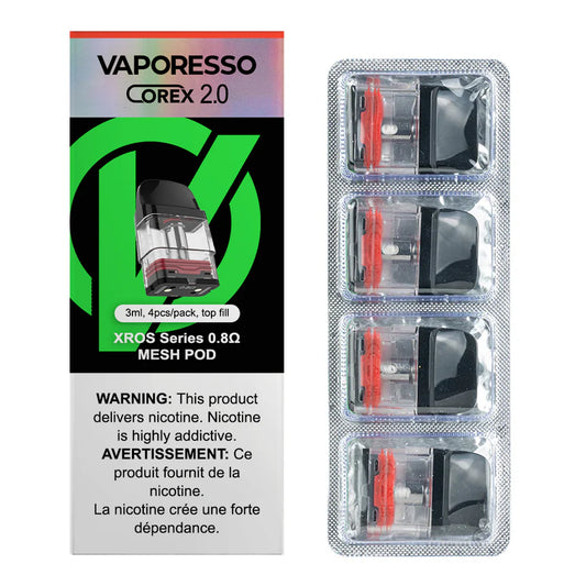 VAPORESSO XROS SERIES POD COREX 2.0 (0.8 OHM) 3ml 4PCS