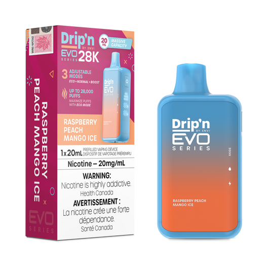 DRIPN EVO 28K RASPBERRY PEACH MANGO ICE