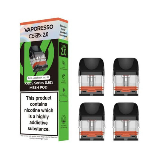 VAPORESSO XROX REPLACEMENT POD COREX 2.0 (0.6 OHM) 2ml 4 PACK