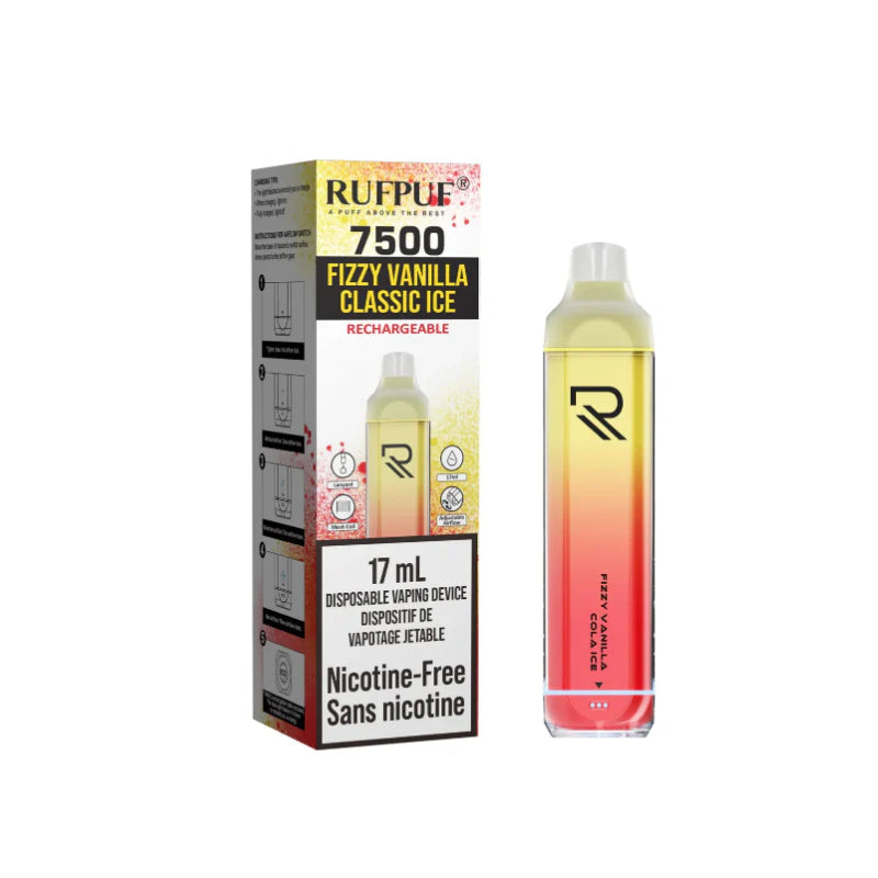 RUFPUF 7500 NICOTINE FREE 17ml FIZZY VANILLA CLASSIC ICE