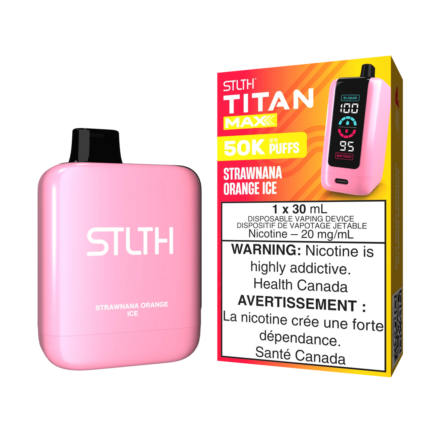 STLTH TITAN MAX 50k STRAWNANA ORANGE ICE